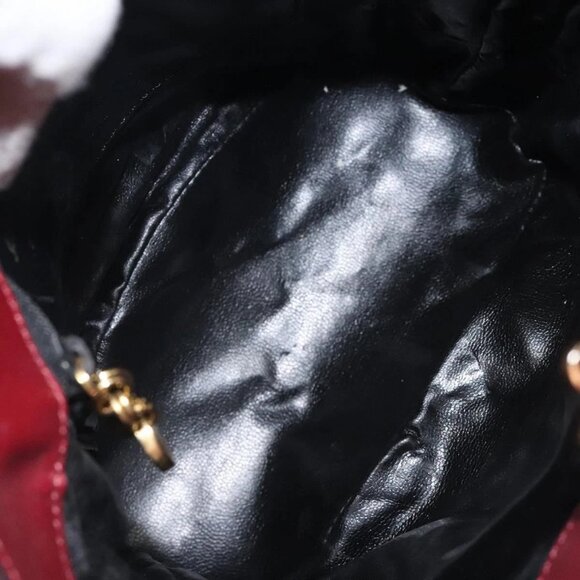 Salvatore Ferragamo Hand Bag Canvas Red Gold Auth - Picture 14 of 16